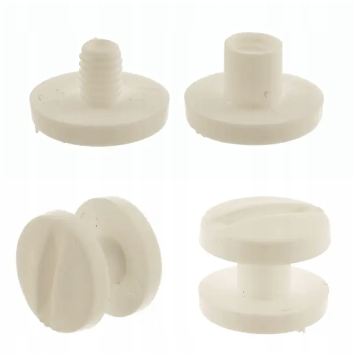 Plastové nýty, šroubované, Introligátorský šroub 5 mm, bílé, 200 ks