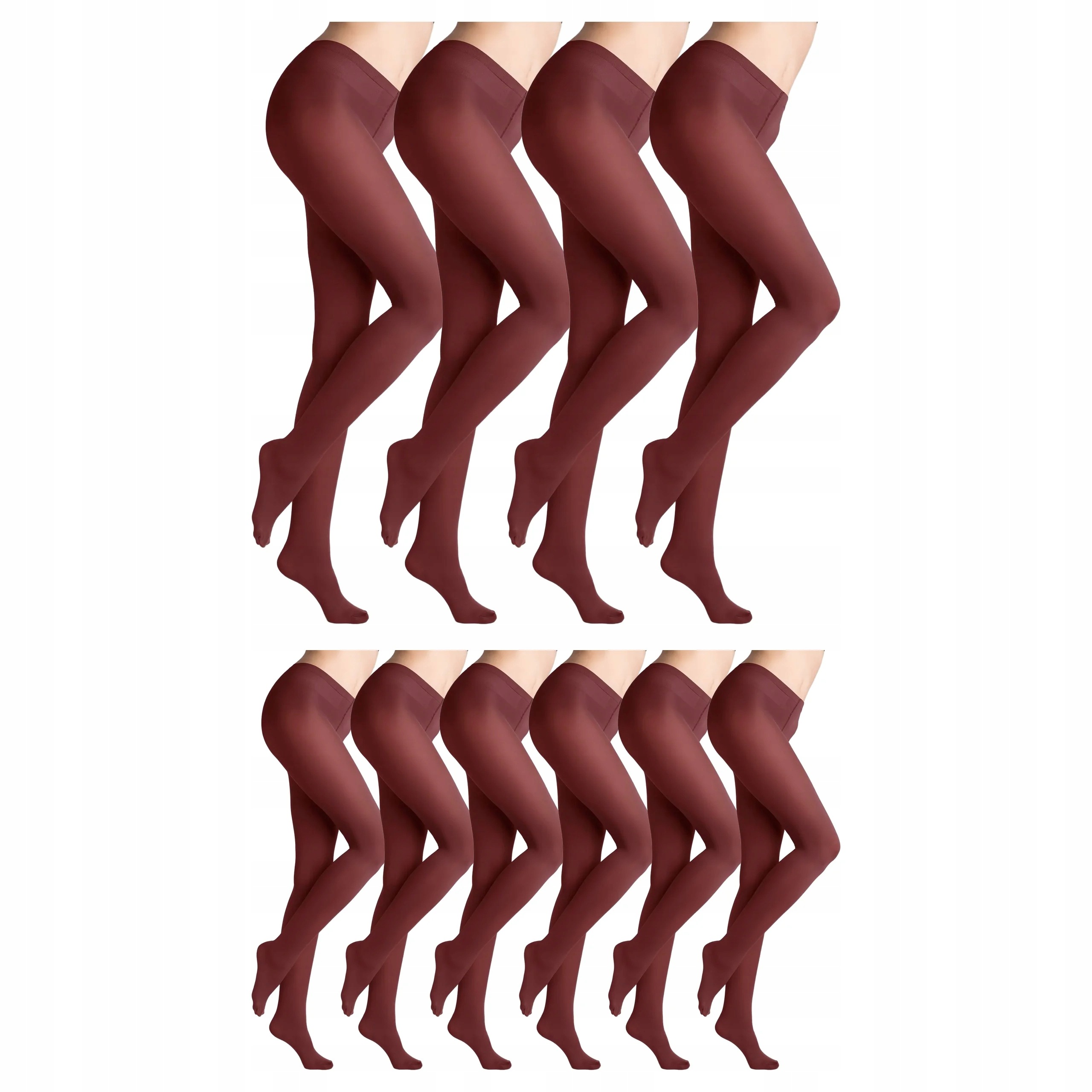 10 x Krycí punčocháče bez kalhotek Micro 60 den Marilyn Burgundské 3-M