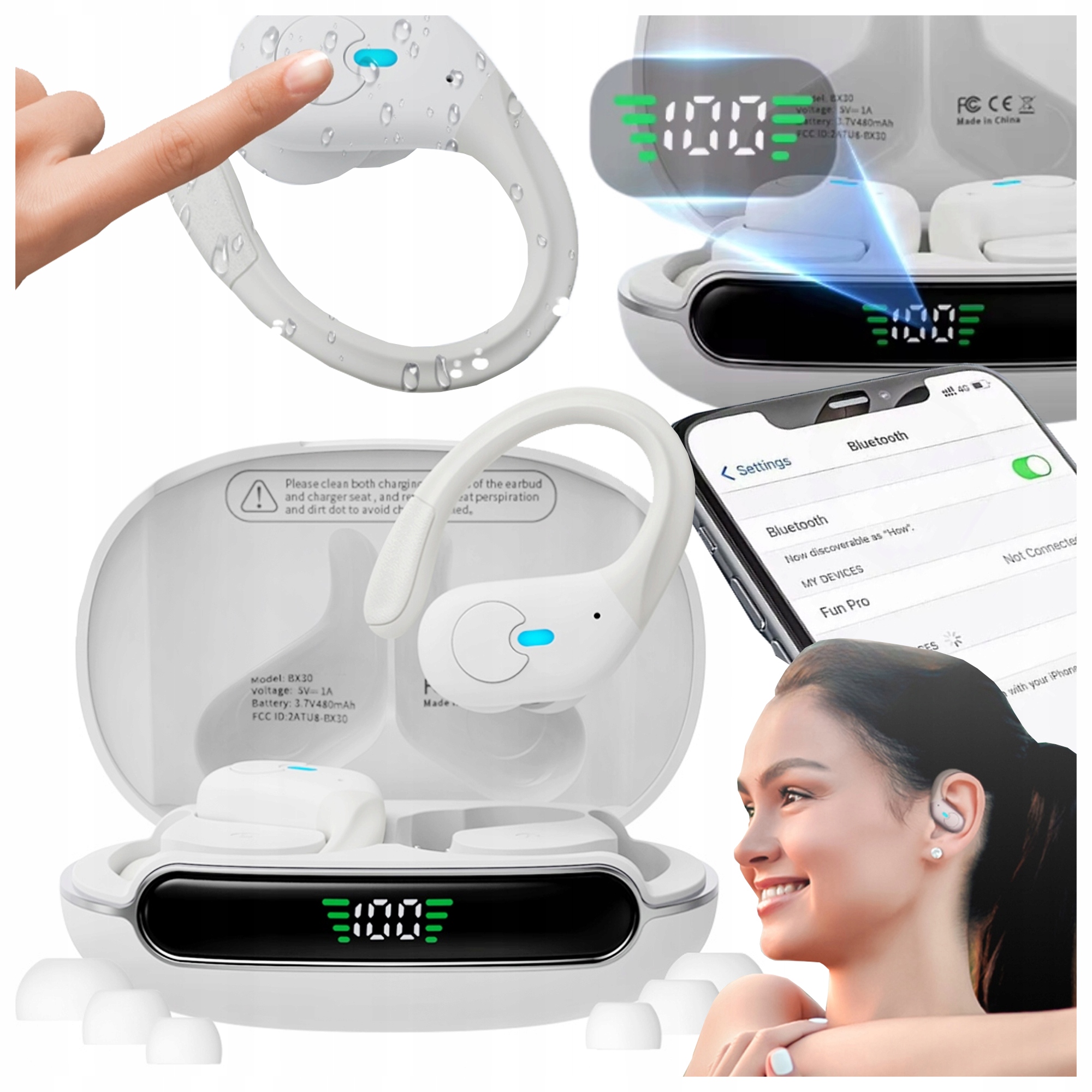 Słuchawki Bezprzewodowe Sportowe Douszne Lemon SportGo Mikrofon