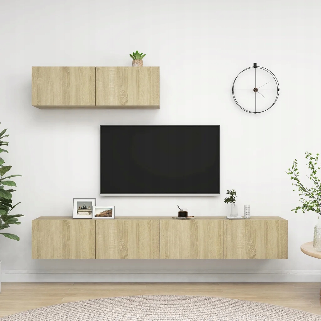 Petrashop Tv skříňky 3 ks dub sonoma kompozitní dřevo Hnědá 3079018
