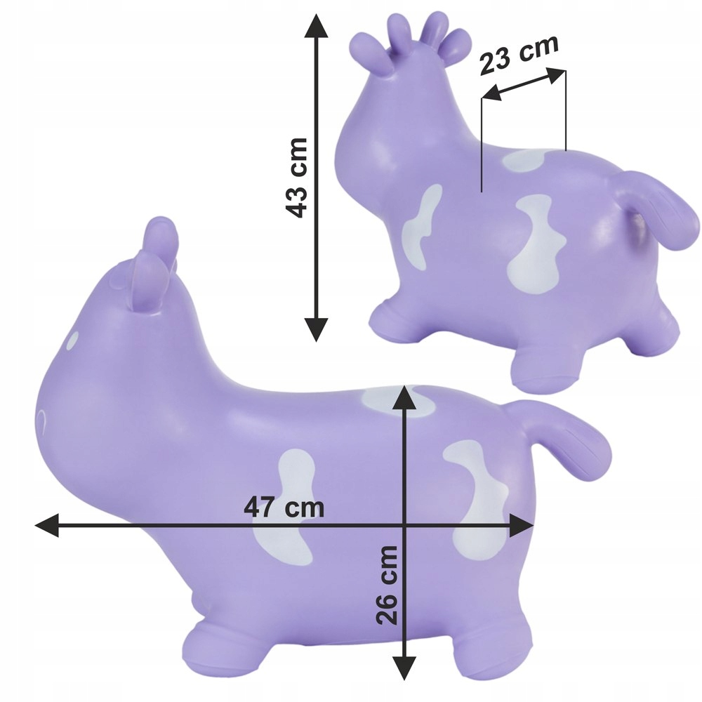 Skoczek gumowy Tootiny Hoppimals Skoczek dla dzieci z pompką KROWA czarna Wiek dziecka 12 m +