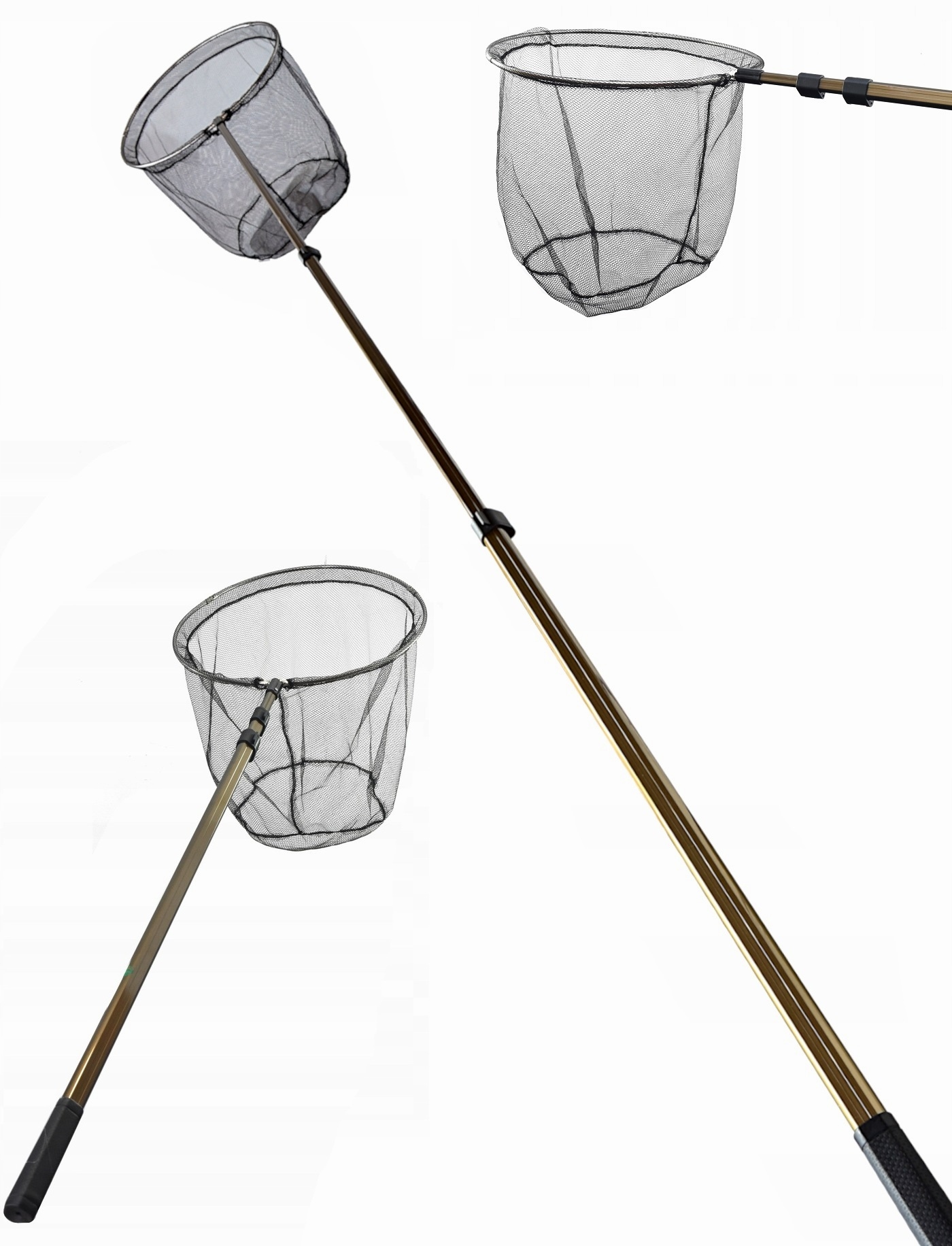 DŁUGI PODBIERAK WĘDKARSKI RYB TELESKOPOWY ALUMINIOWY SKŁADANY OKRĄGŁY 335cm