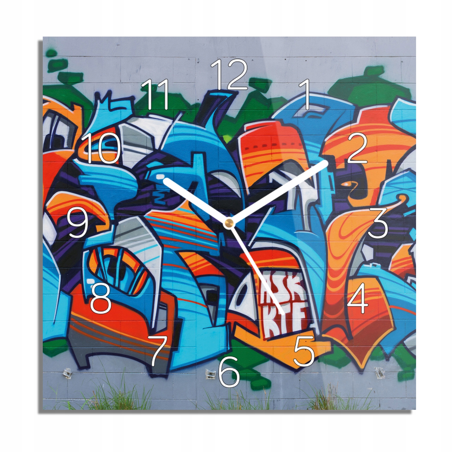 Pouliční graffiti foto-tiché hodiny 30x30 na zeď