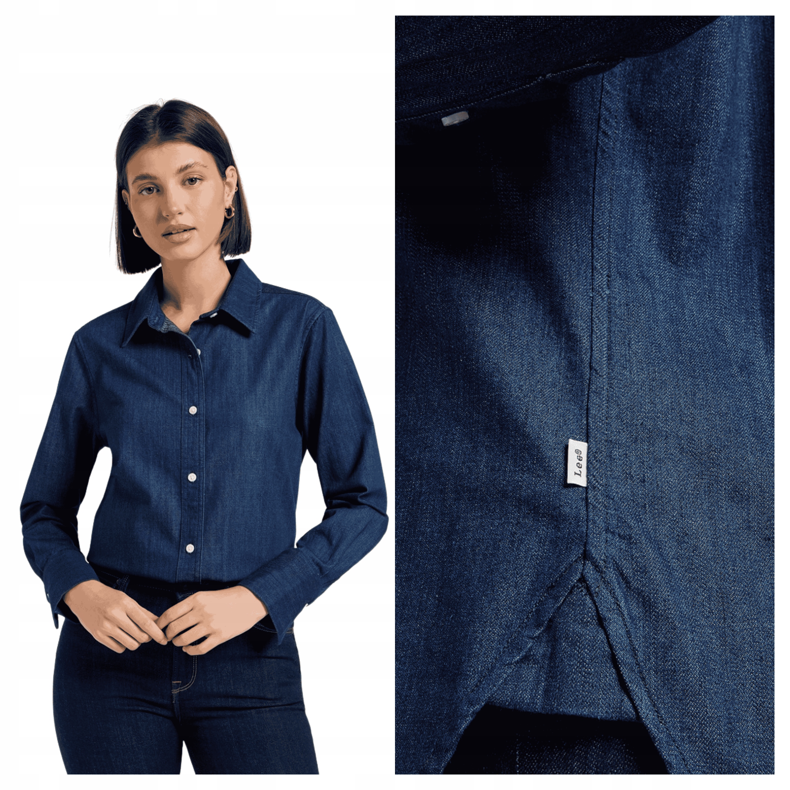 Dámská džínová košile Lee Classic Shirt Regular Fit Modrá M