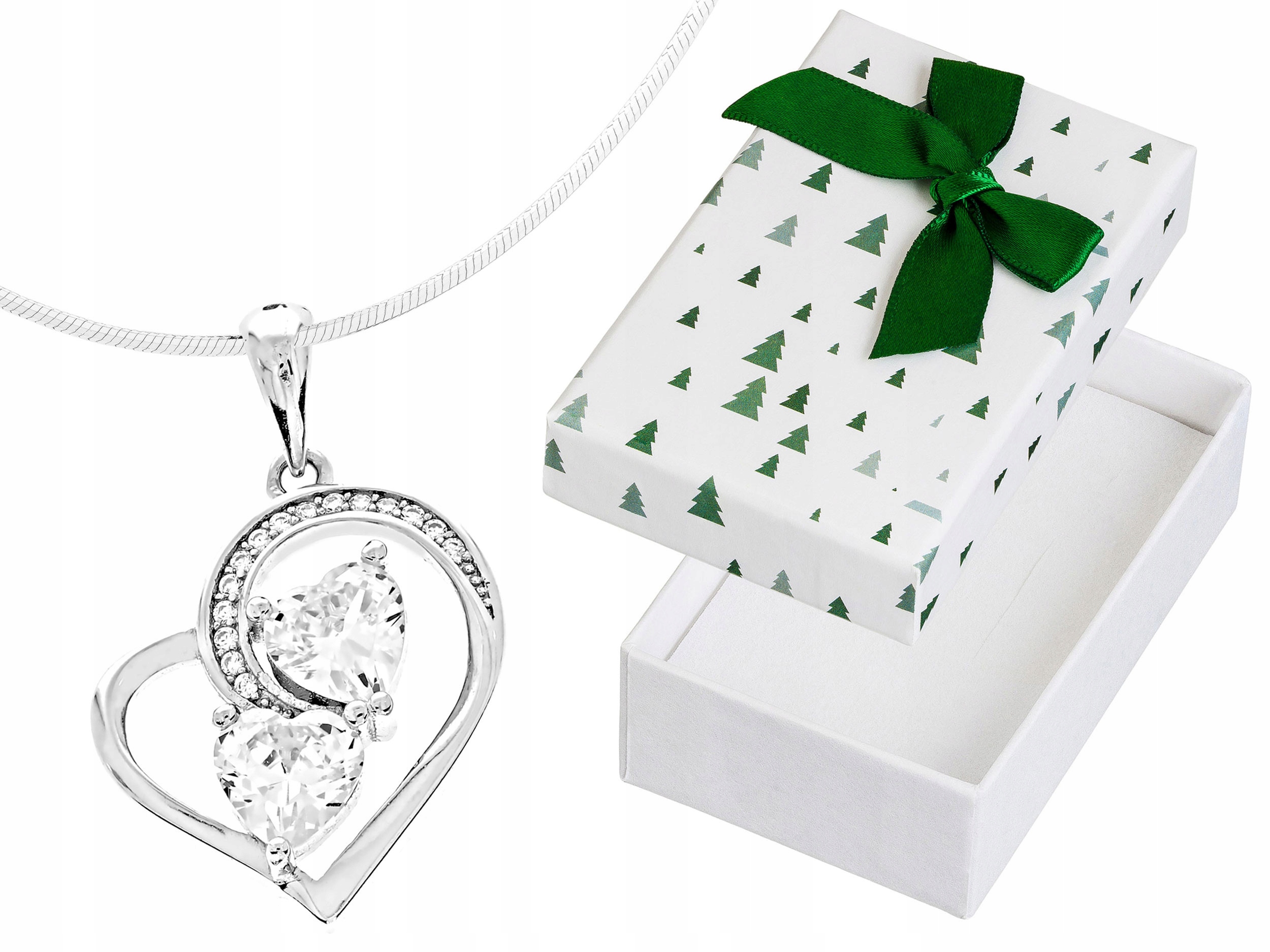 Krátký stříbrný asymetrický dámský náhrdelník Srdce s zirkony Choker 35 cm