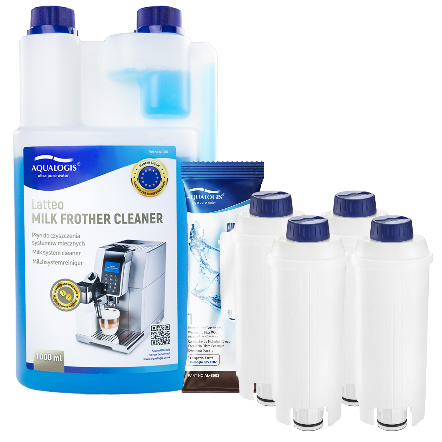 6x Filtr do kávovaru Delonghi AL-S002 Tekutina Latteo 1L