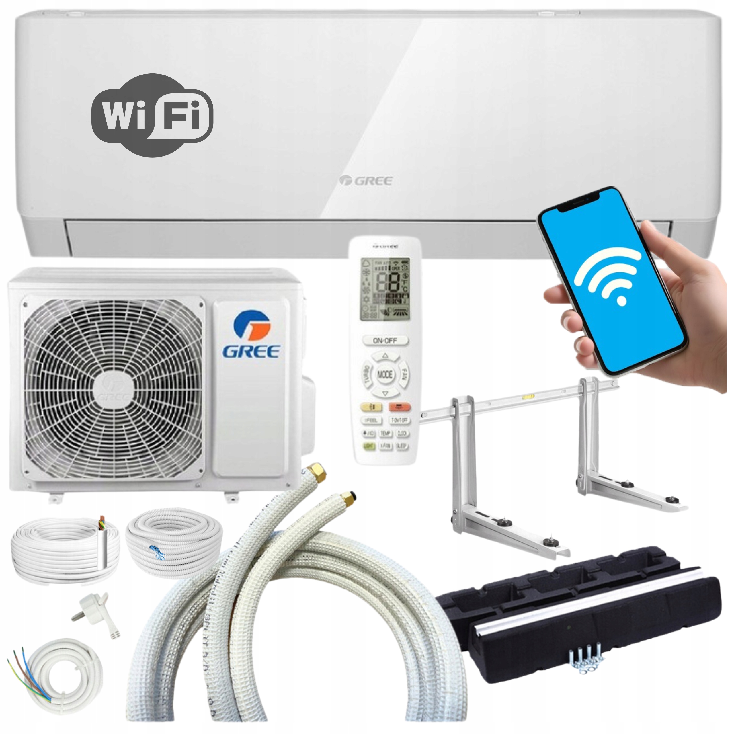 Klimatizácia na stenu Gree Pular 2,5 kW Wifi Samostatná Montážna Sada