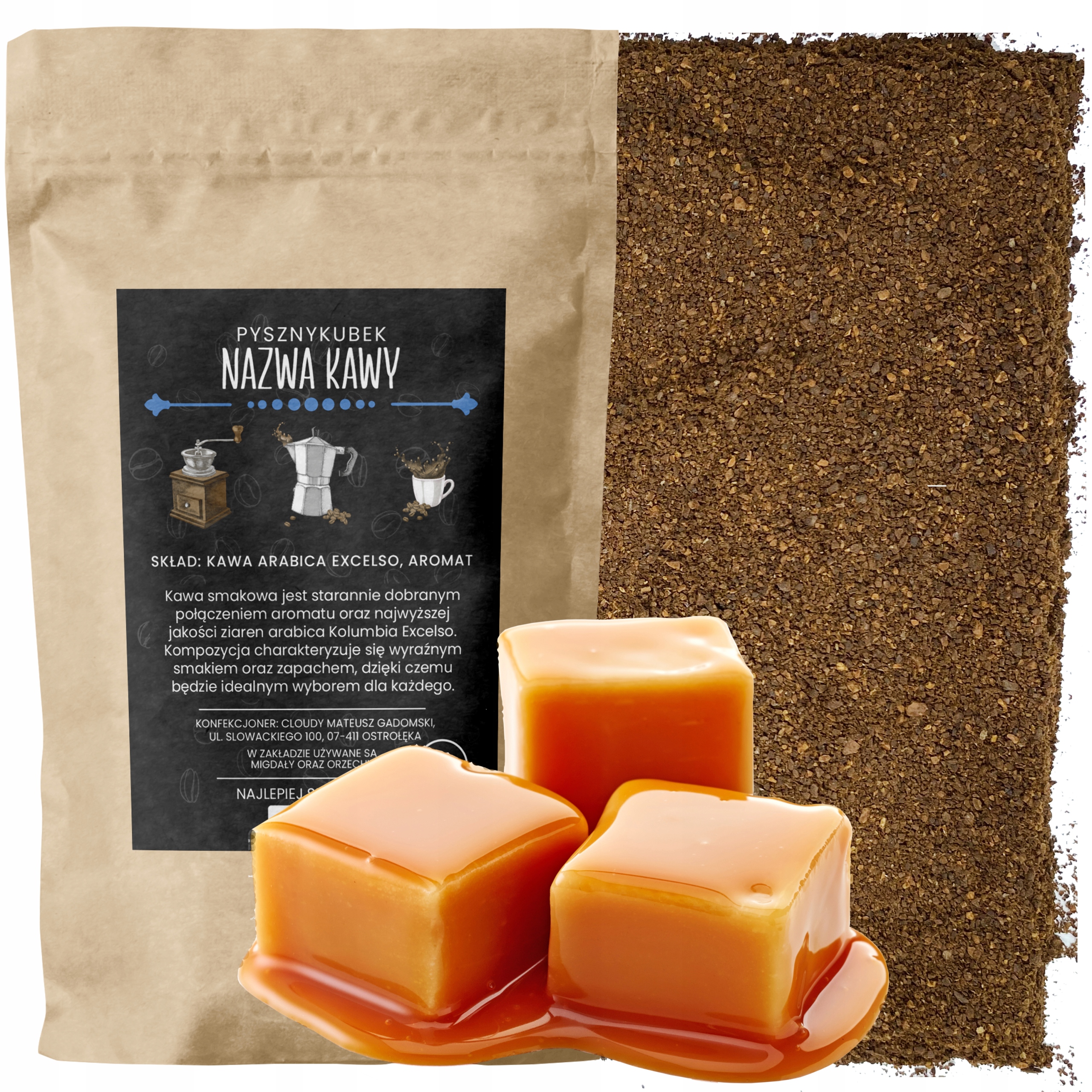 Kawa Mielona smakowa Toffife 1000g arabica toffi