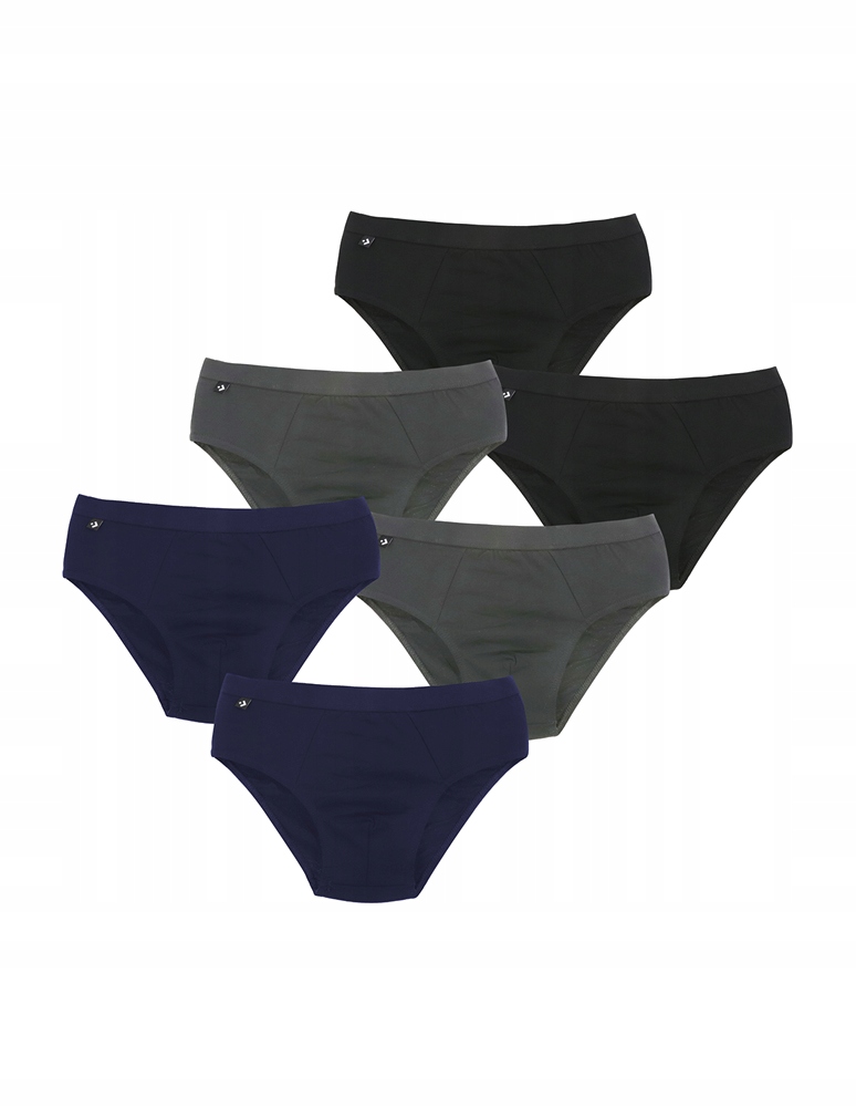 Majtki Bawełniane Slipy Męskie Bez Wzoru Klasyczne 6-PAK Moraj L