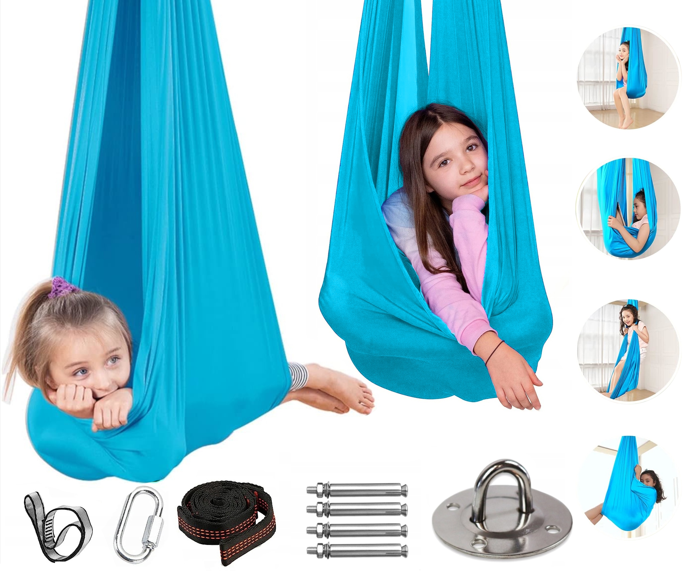 Huśtawka Dla Dzieci Hamak Chusta Sensoryczna Akrobatyczna Joga Mocowanie