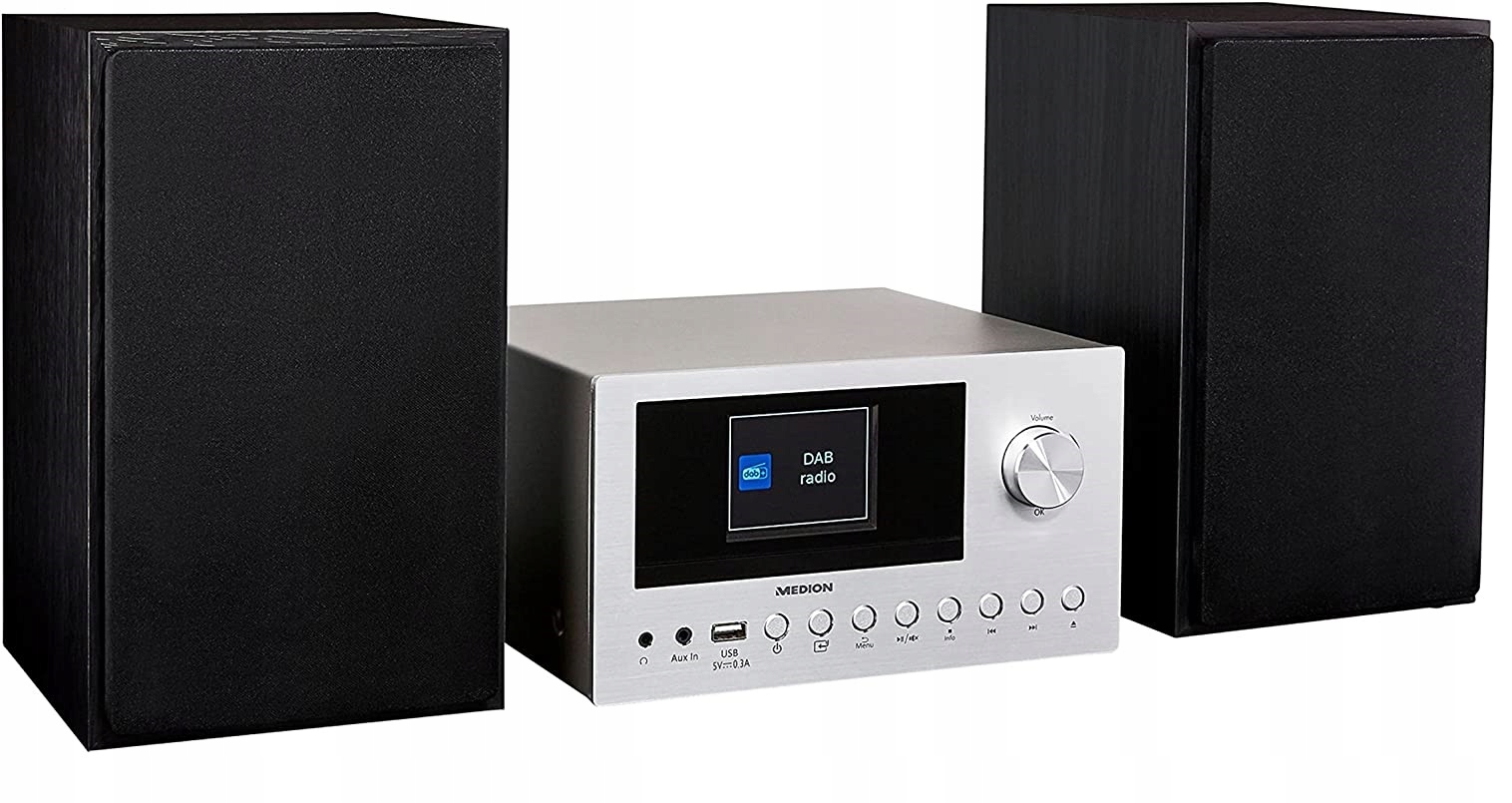 INTERNETOWA NOWOCZESNA MINIWIEŻA MEDION DAB+ FM USB BT 30W
