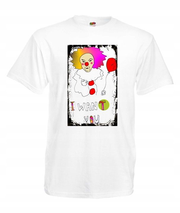 

XXXL Koszulka Męska Klaun Horror I Want You Wzór