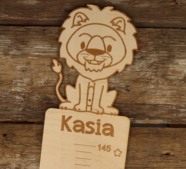 DREWNIANA MIARKA WZROSTU na ścianę DLA DZIECI imię Lew Kod producenta MiarkaAPEX