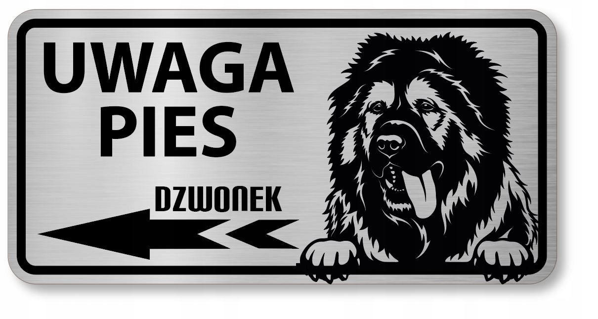 

Uwaga Pies Tabliczka nierdzewna Pitbull