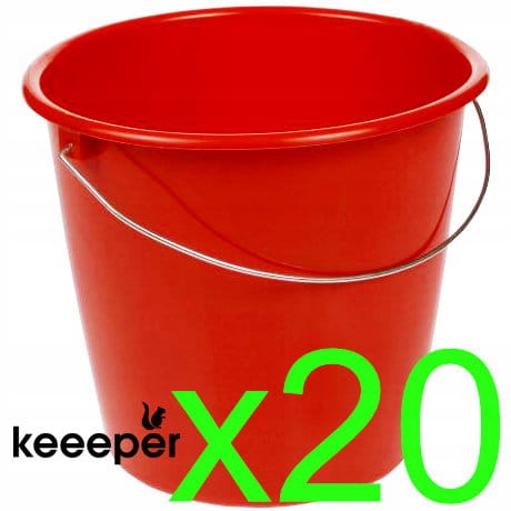 20 x Silný kbelík s kovovou rukojetí 10 L červený Keeeper (1) (1)
