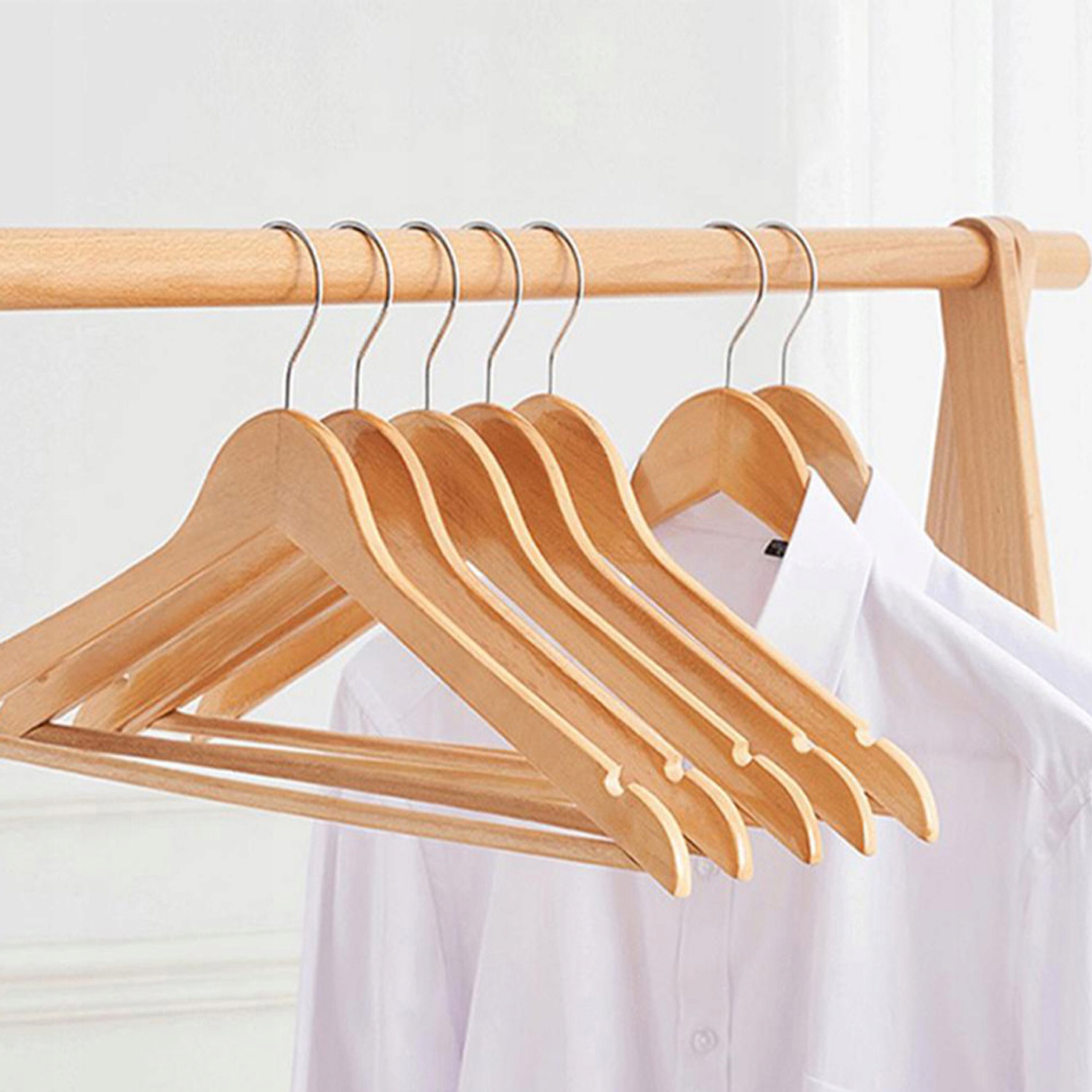 DREWNIANE WIESZAKI UBRANIA DREWNIANY WIESZAK 10SZTUK KOLOR NATURALNE DREWNO Materiał drewno