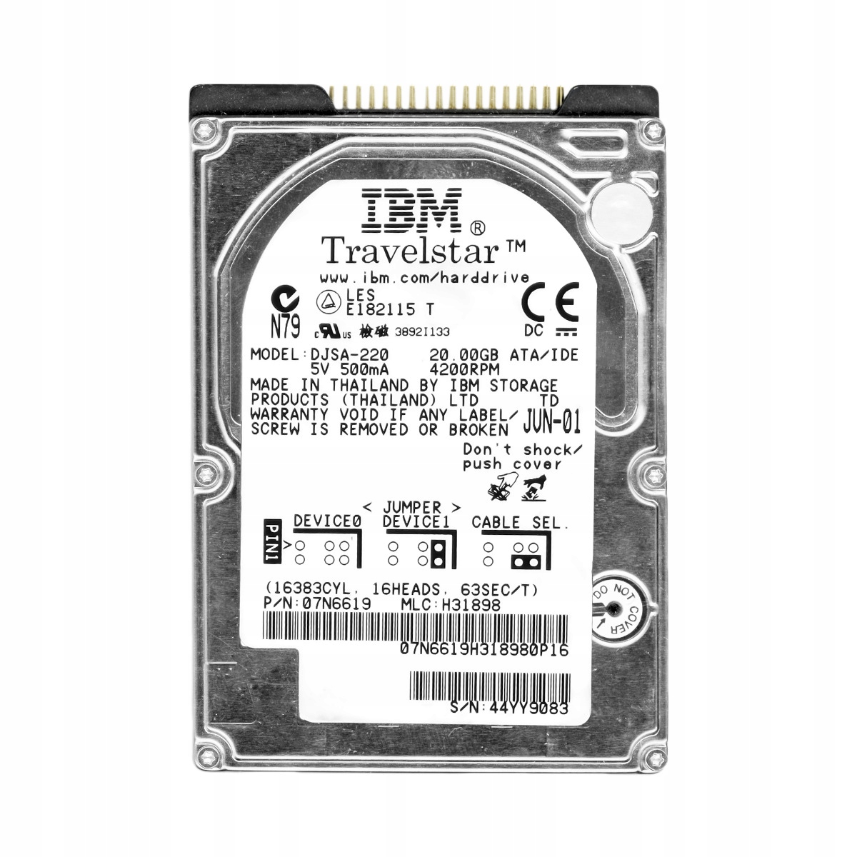 Ibm 07N6619 20GB 4.2K 2MB Ata 2.5'' DJSA-220
