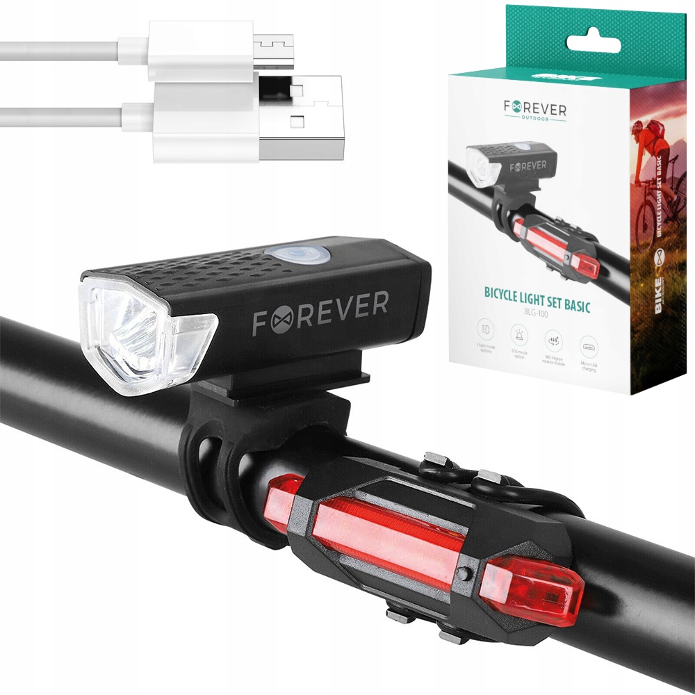 

2x Lampka rowerowa Led Przód Tył Akumulator Usb
