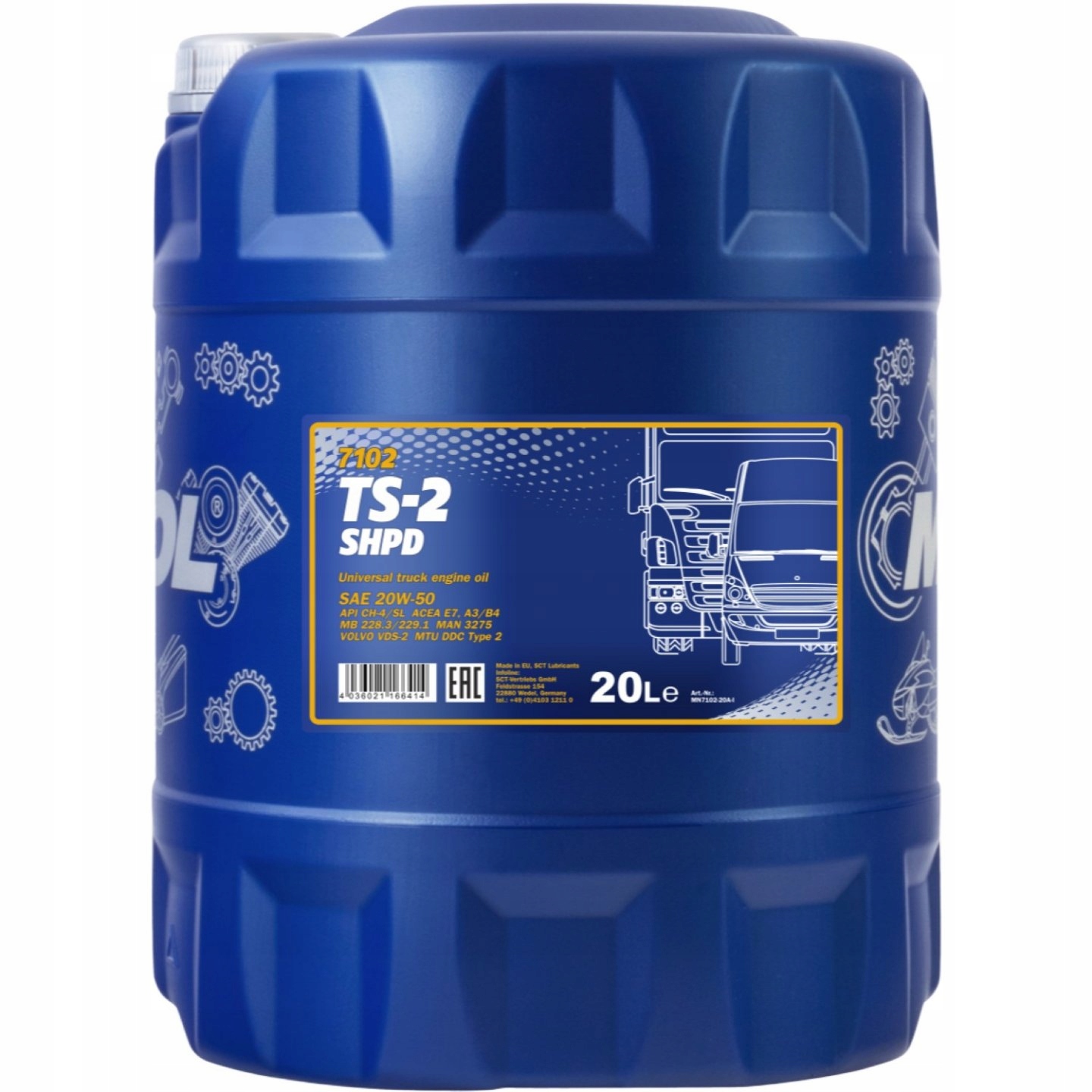 

Olej Silnikowy Mannol TS-2 Shpd 20w50 7102 20L