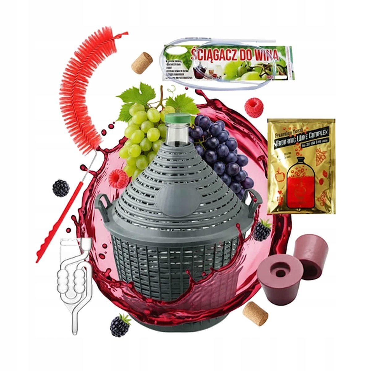 Set Balón 15L kouřová tyčinka v košíku na víno a medovinu