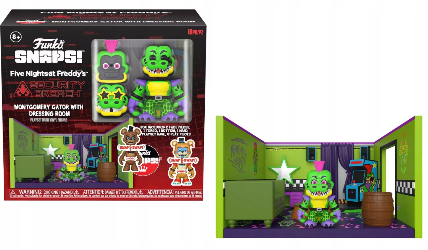 Stavební kostky Funko – sada 10 dílků s figurkou Montgomery Gatora