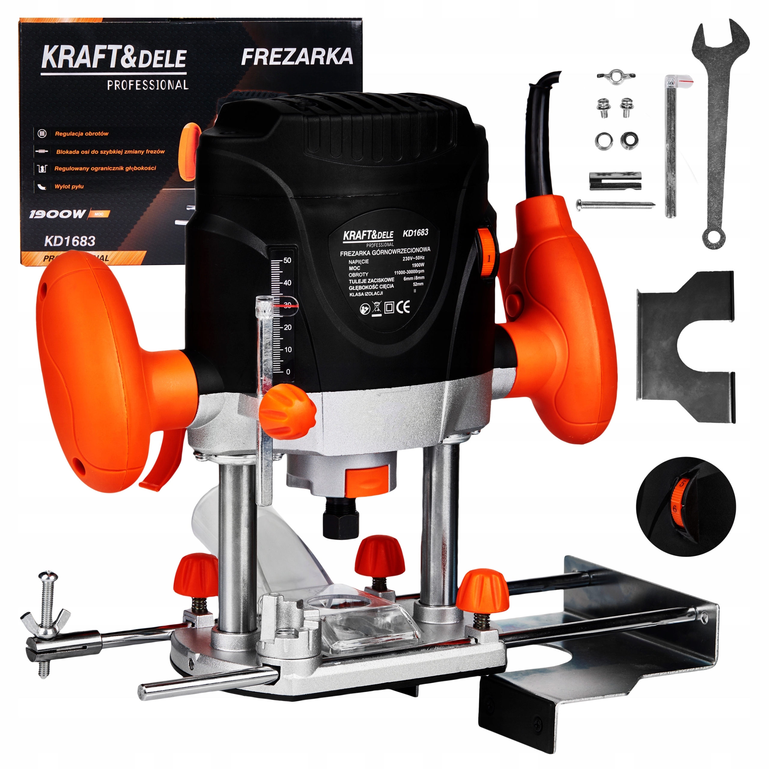 Horní Frézka Na Dřevo 6 MM 8 MM 1900 W KD1683