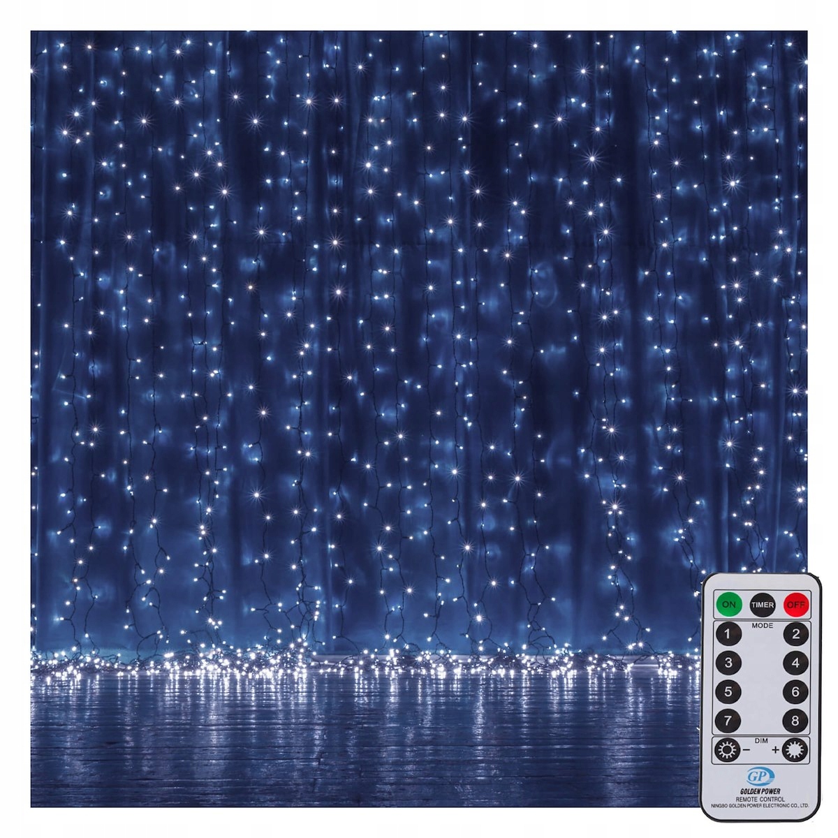 

Kurtyna Świetlna Na Baterie 300 Led Lampki 3x3M