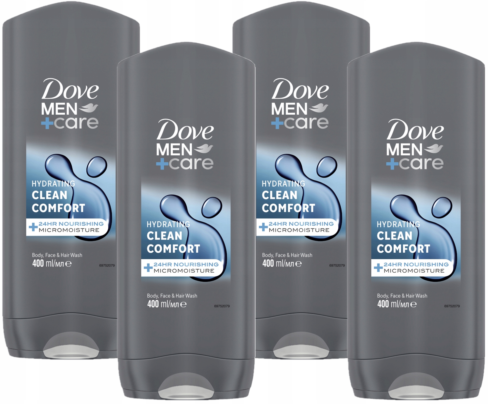 4x Sprchový gel Dove Men+ Care Clean Comfort 4x400 ml pánský velký 4 ks