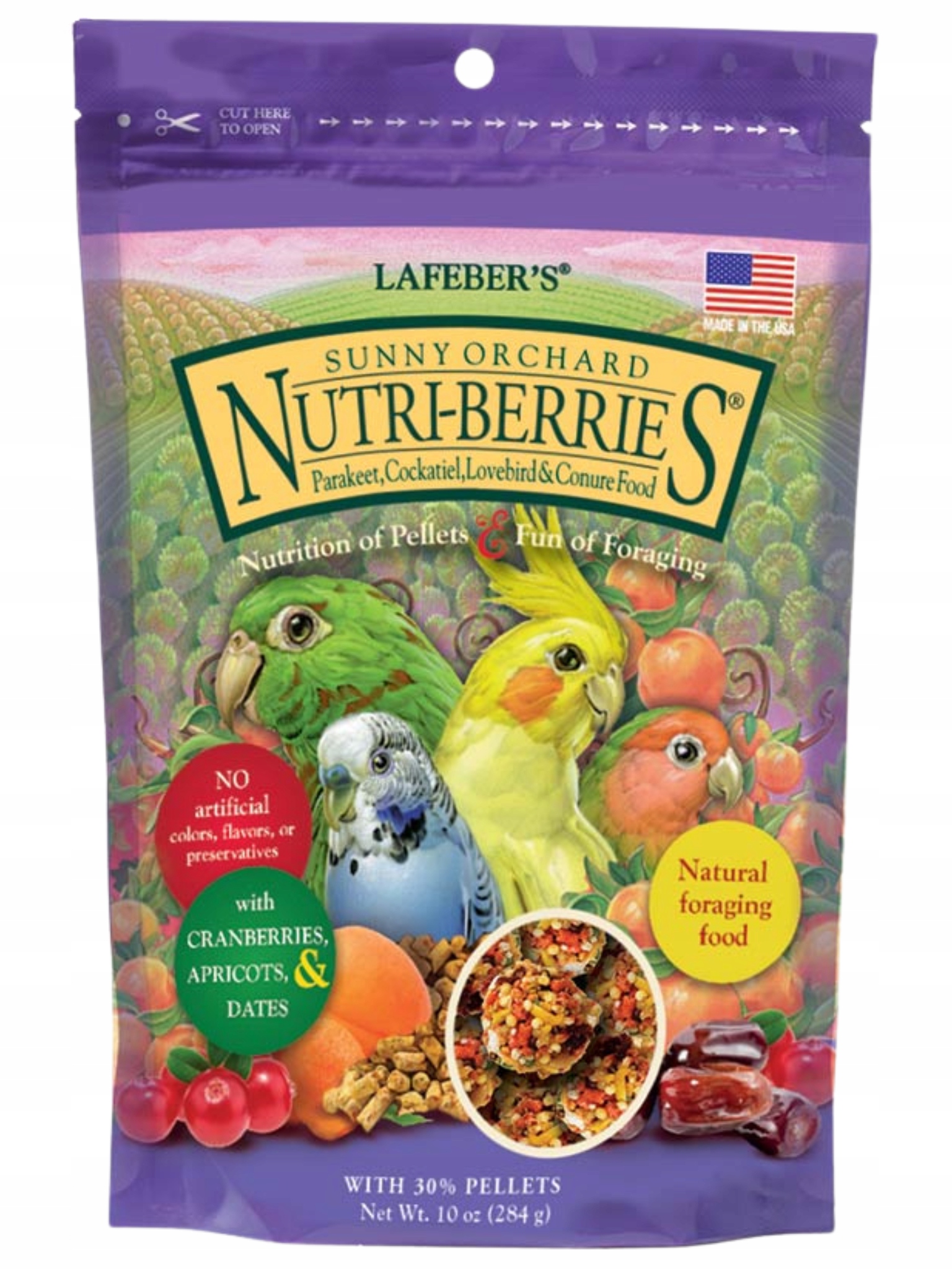 Lafeber NutriBerries Sunny Orchard – Krmivo pro papoušky – zrno s plody sadu