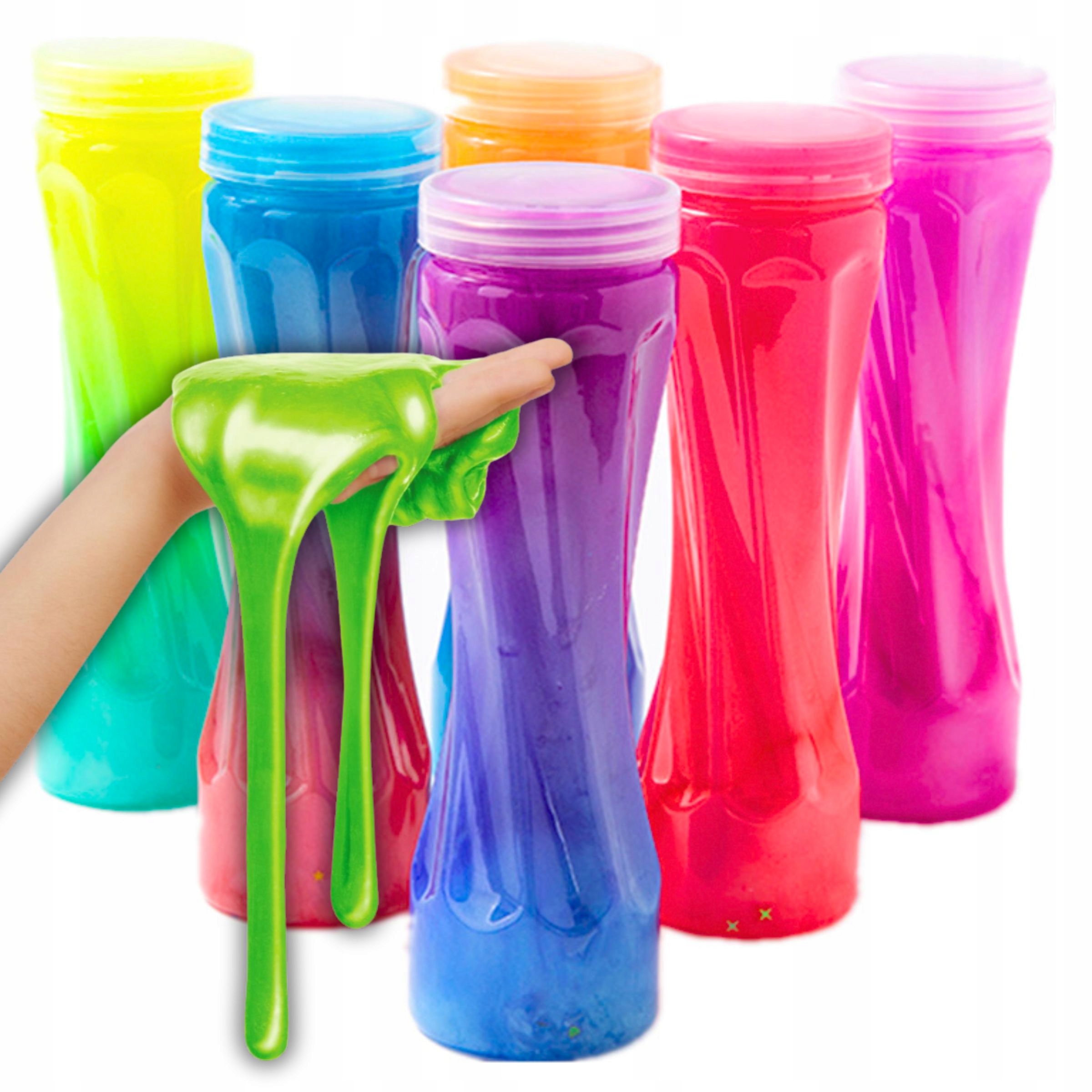 SLIME GLUT MASA PLASTYCZNA KOLOROWA DUŻY ZESTAW GLUTÓW DLA DZIECI 6 - PACK Marka bez marki