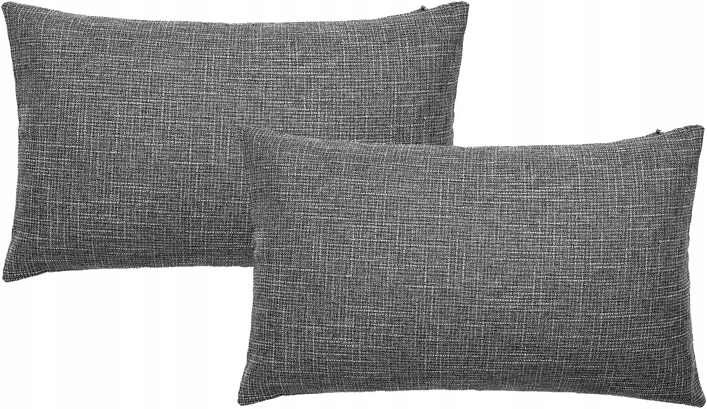 TAN.TOMI 2 poszewki 40x60 cm ze sztucznego lnu SZARE styl boho RUSTYKALNE