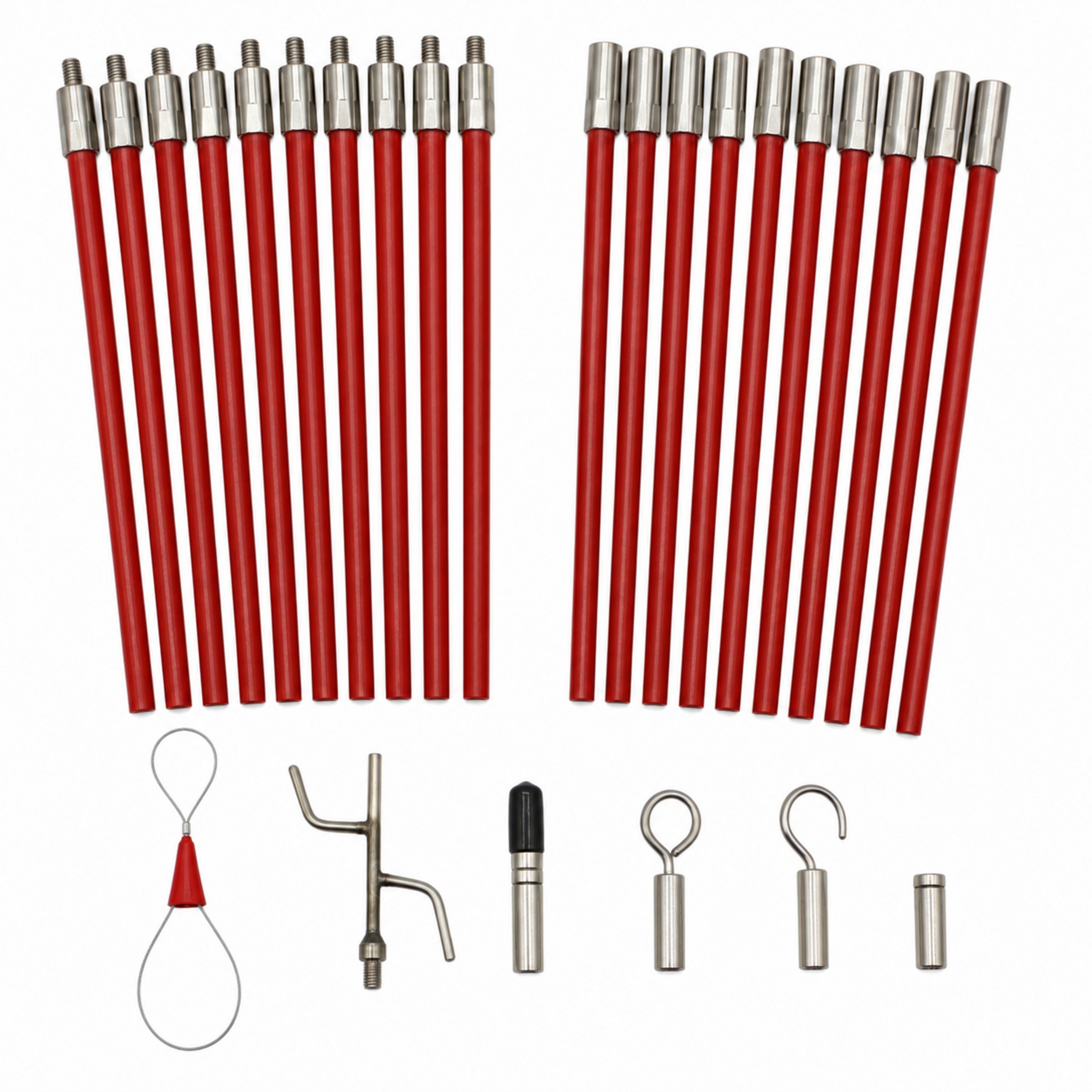Naviják Na Kabely Skleněné Vlákno 9 mm Pro Vtahování Kabelů Stalka 10 m Set