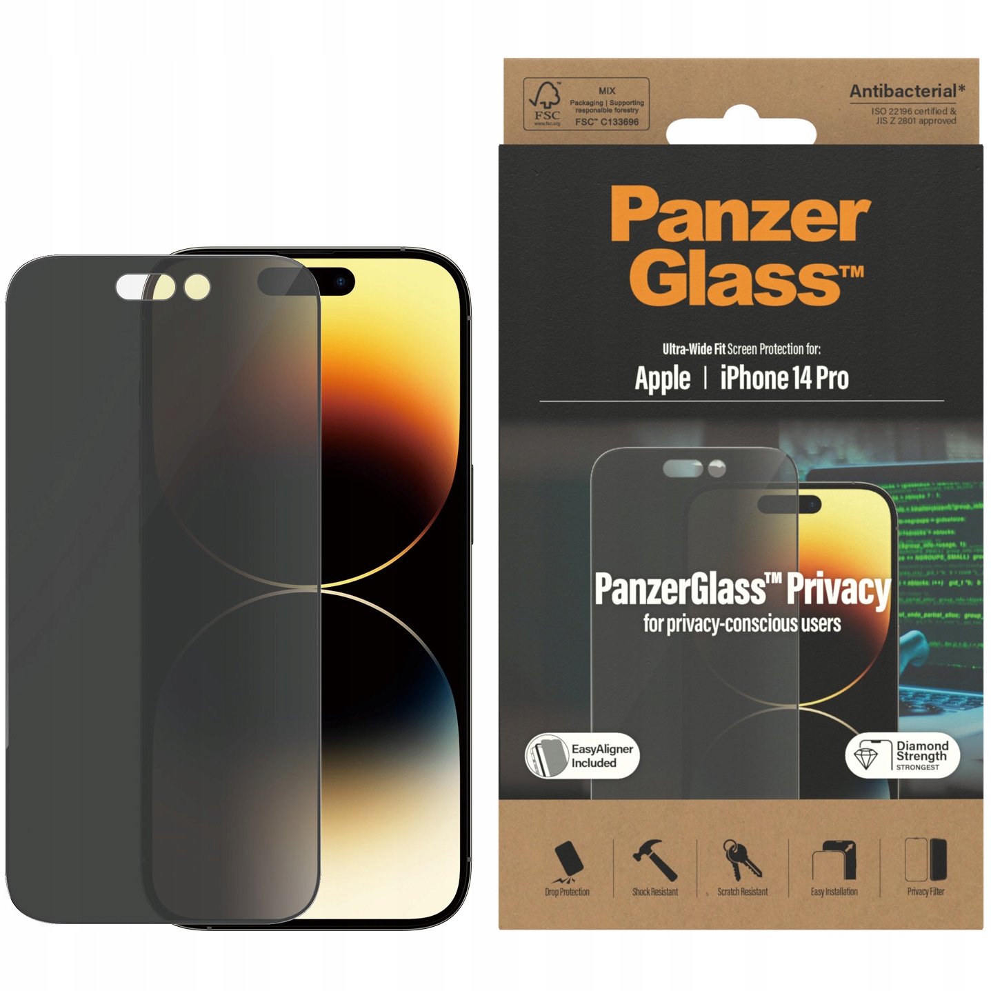 Tvrzené sklo PanzerGlass pro iPhone 14 Pro