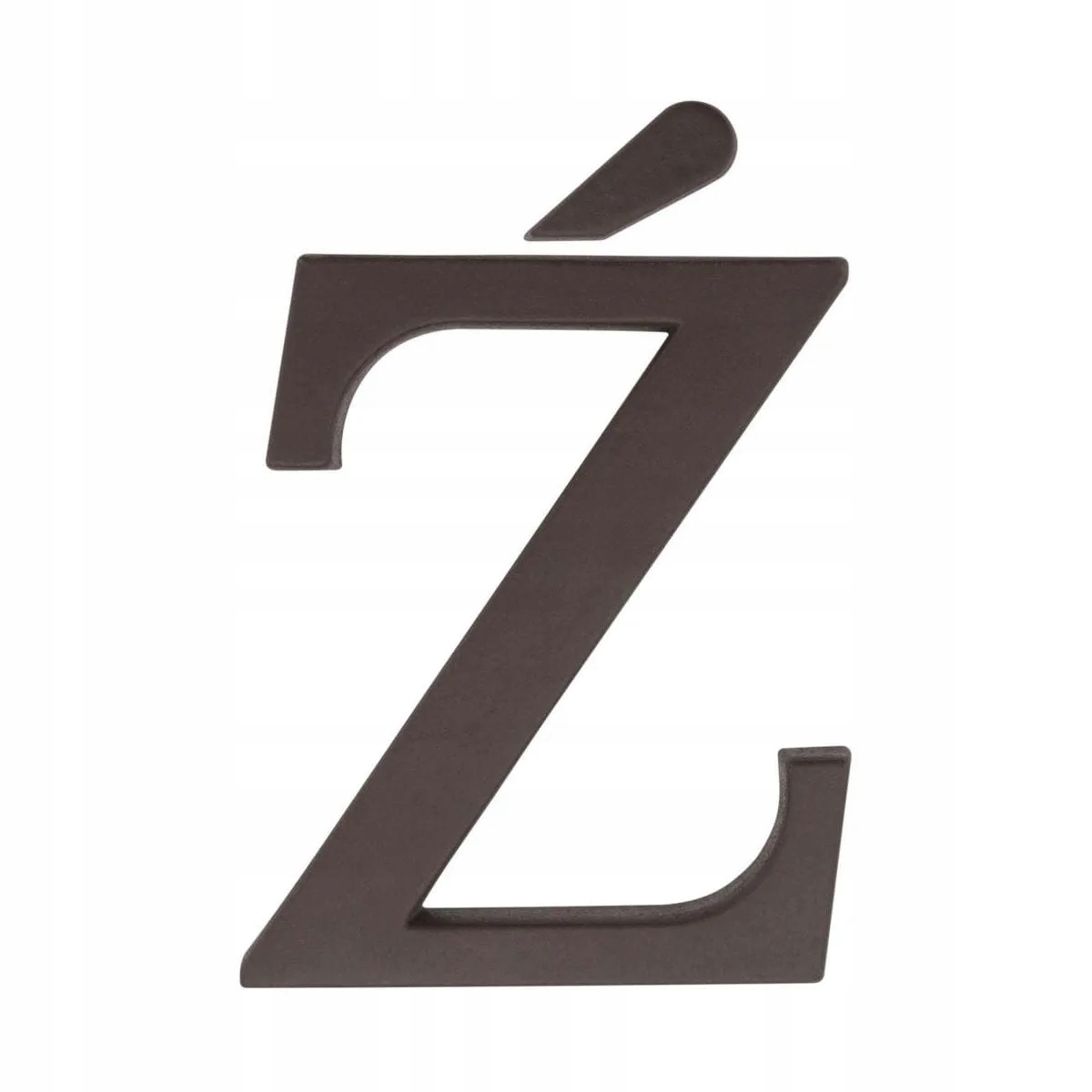Litera oznaczenie na dom "Ź" brązowa