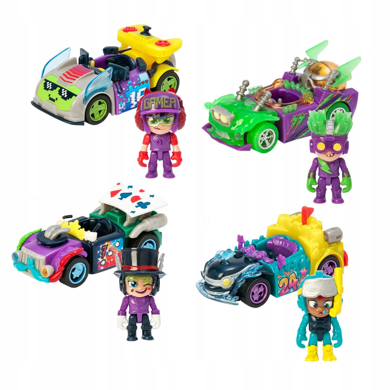 Samochód wyścigowy T-RACERS IV GLOWRACE 8 saszetek