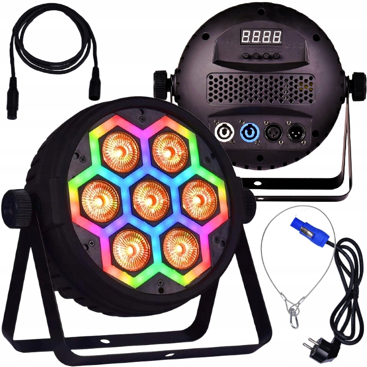 Reflektor sceniczny Par efekt LIGHT4ME Frame Par 7x12 Led Rgbw