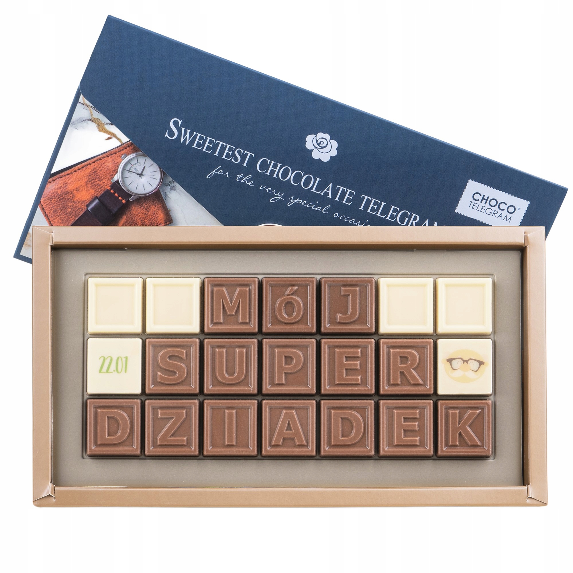 Levně Dárek pro dědečka Čokoláda Belgická telegram Můj skvělý děda 200g