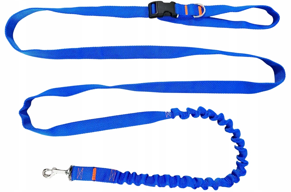 Vodítko pro psa s tlumičem 380 cm Modrá Nastavitelná HandsFree Vyrobeno v