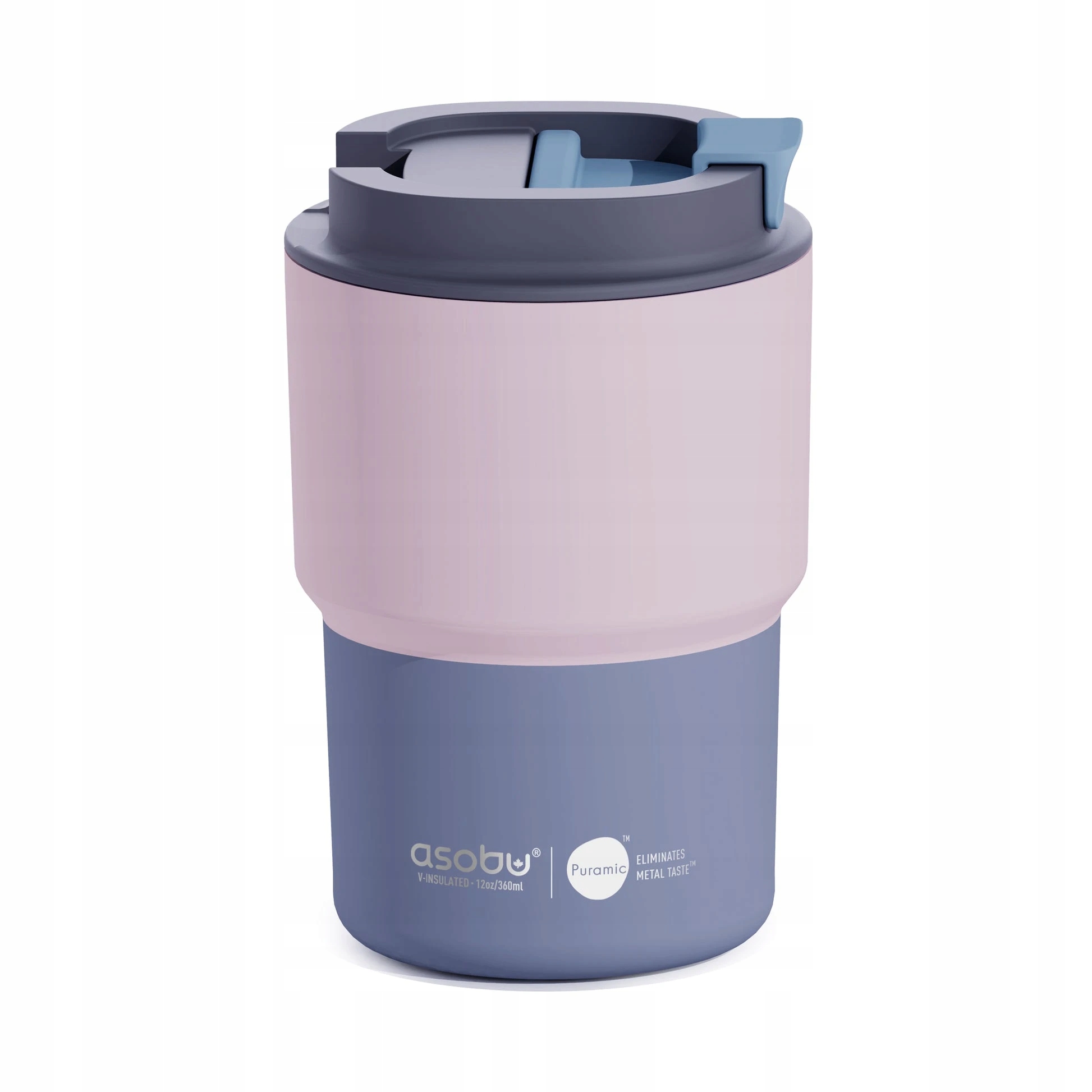 Pastel Pink Asobu Termohrnek 360 ml Keramická povrchová úprava Nerezová Ocel