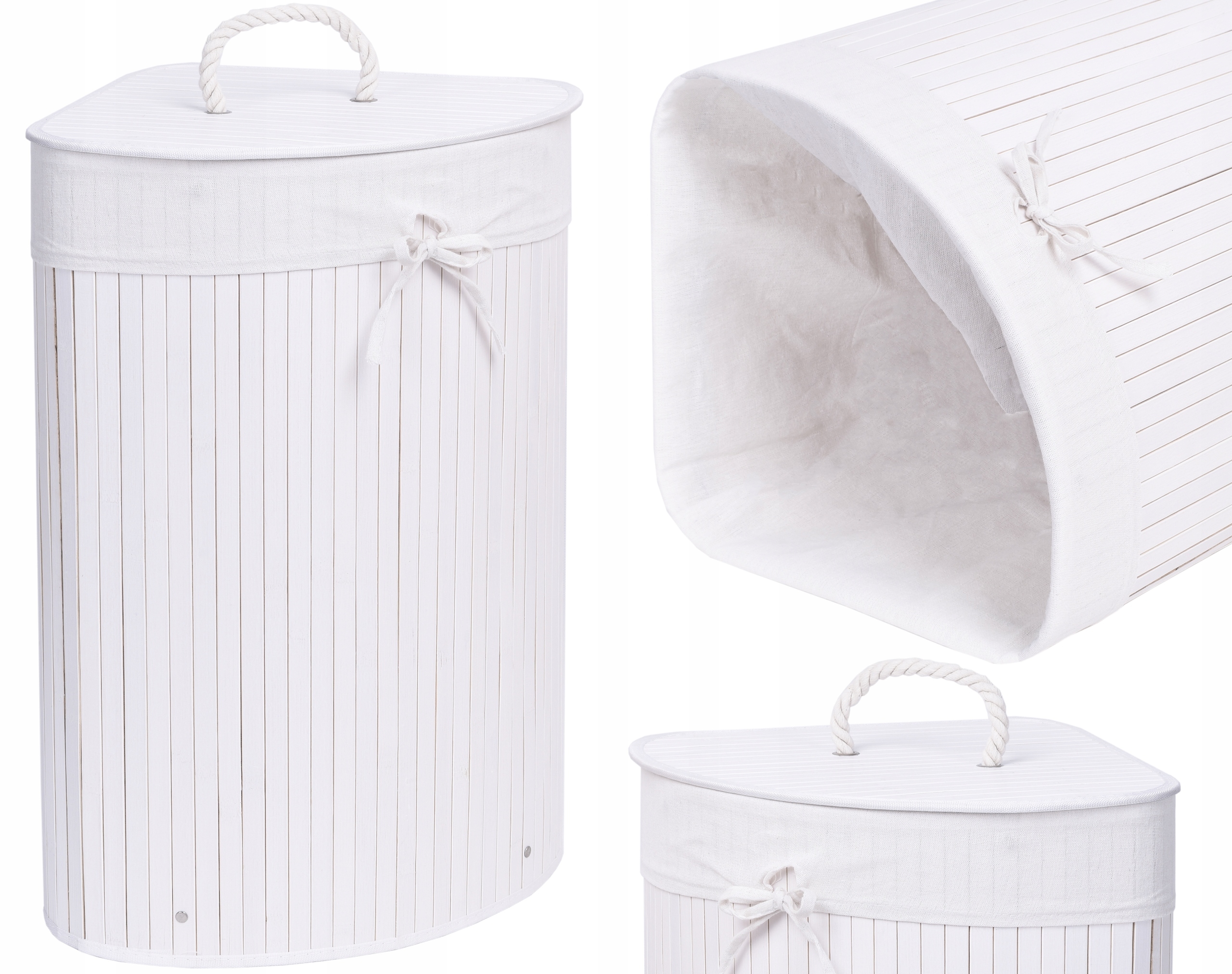 

Kosz Bambusowy Pojemnik Na Pranie Narożny 60L