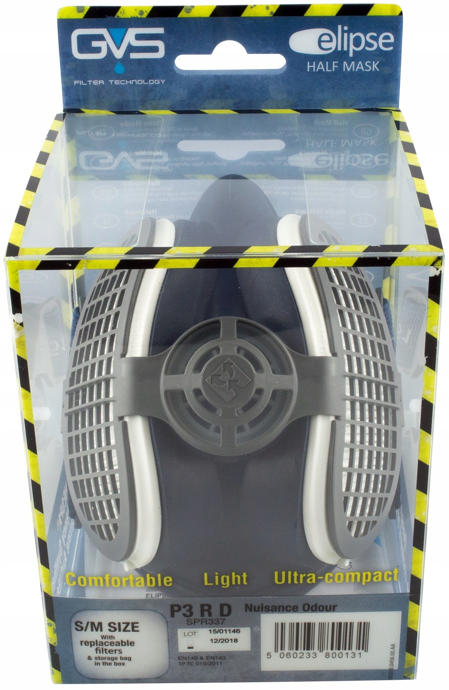 PÓŁMASKA PRZECIPYŁOWA GVS SPR501 ELIPSE Z FILTRAMI Model SPR501