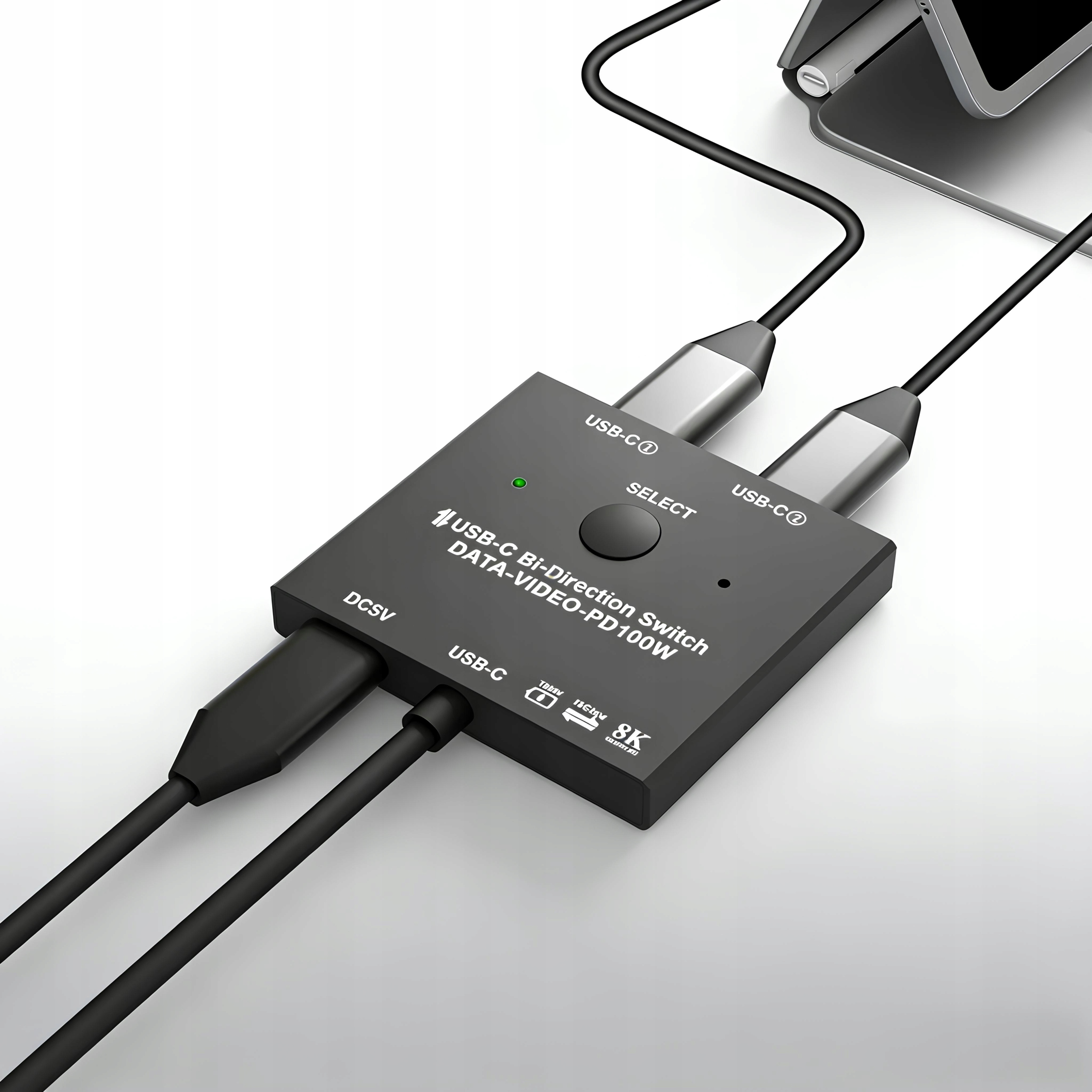 Prepínač Type-C KVM2 3.1 Thunderbolt 3 2 vstup 1 výstup model AB201