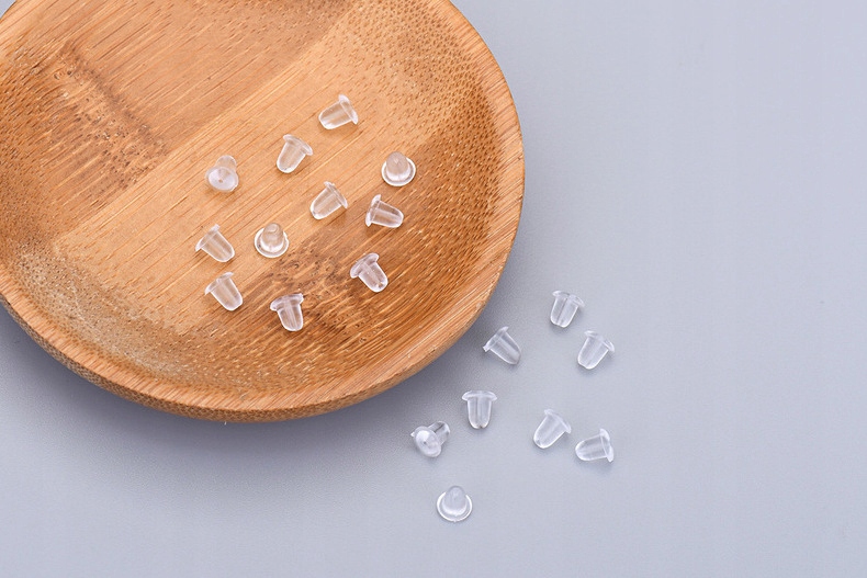 SILIKONOWE ZATYCZKI KOLCZYKÓW ZAPIECIA GUMOWE x100 Marka JAMKO