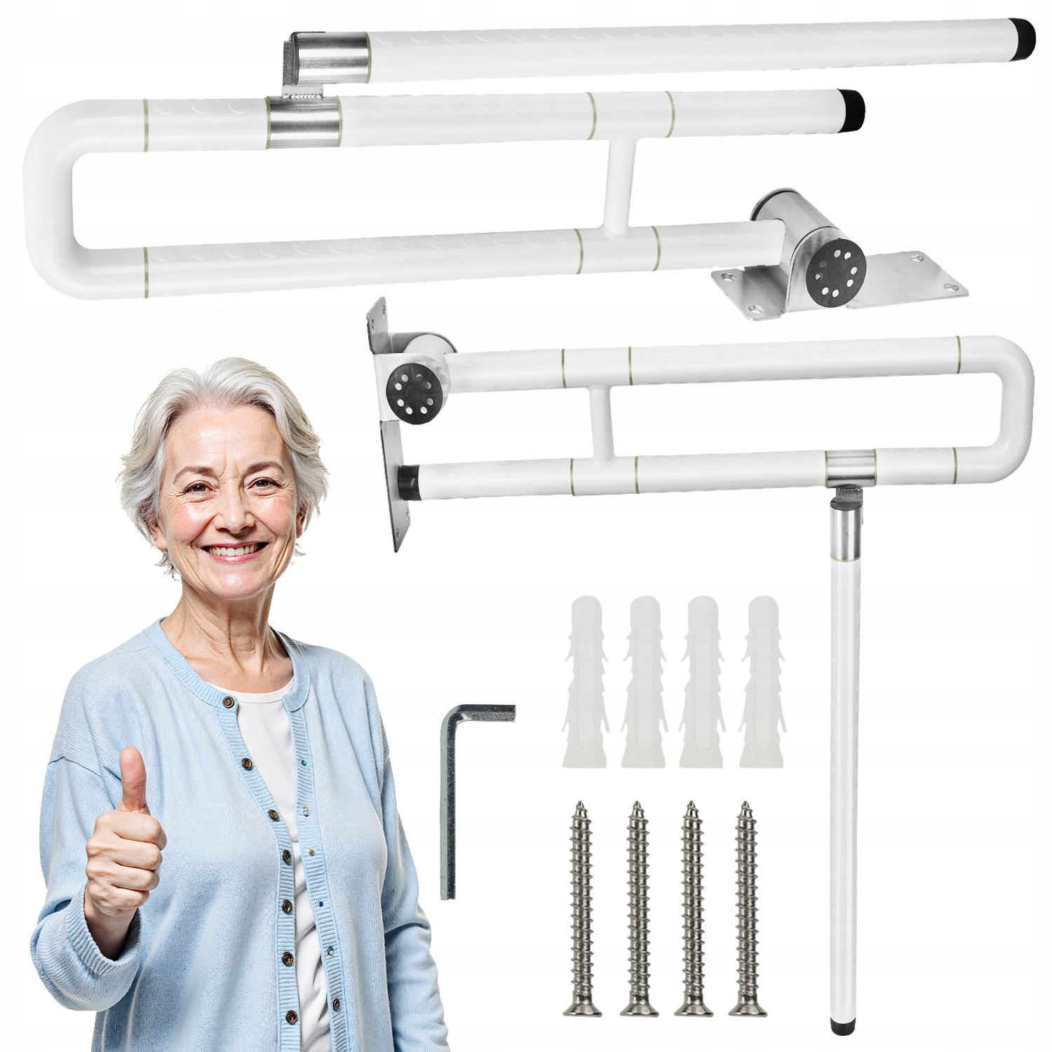 Uchwyt Składany 60CM Łazienkowy Niepełnosprawnych Dla Osób Starszych 200KG