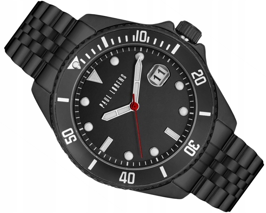 Pánské Hodinky Paul Lorens PL13030B-1A5 Black Diver Data Lupa Box