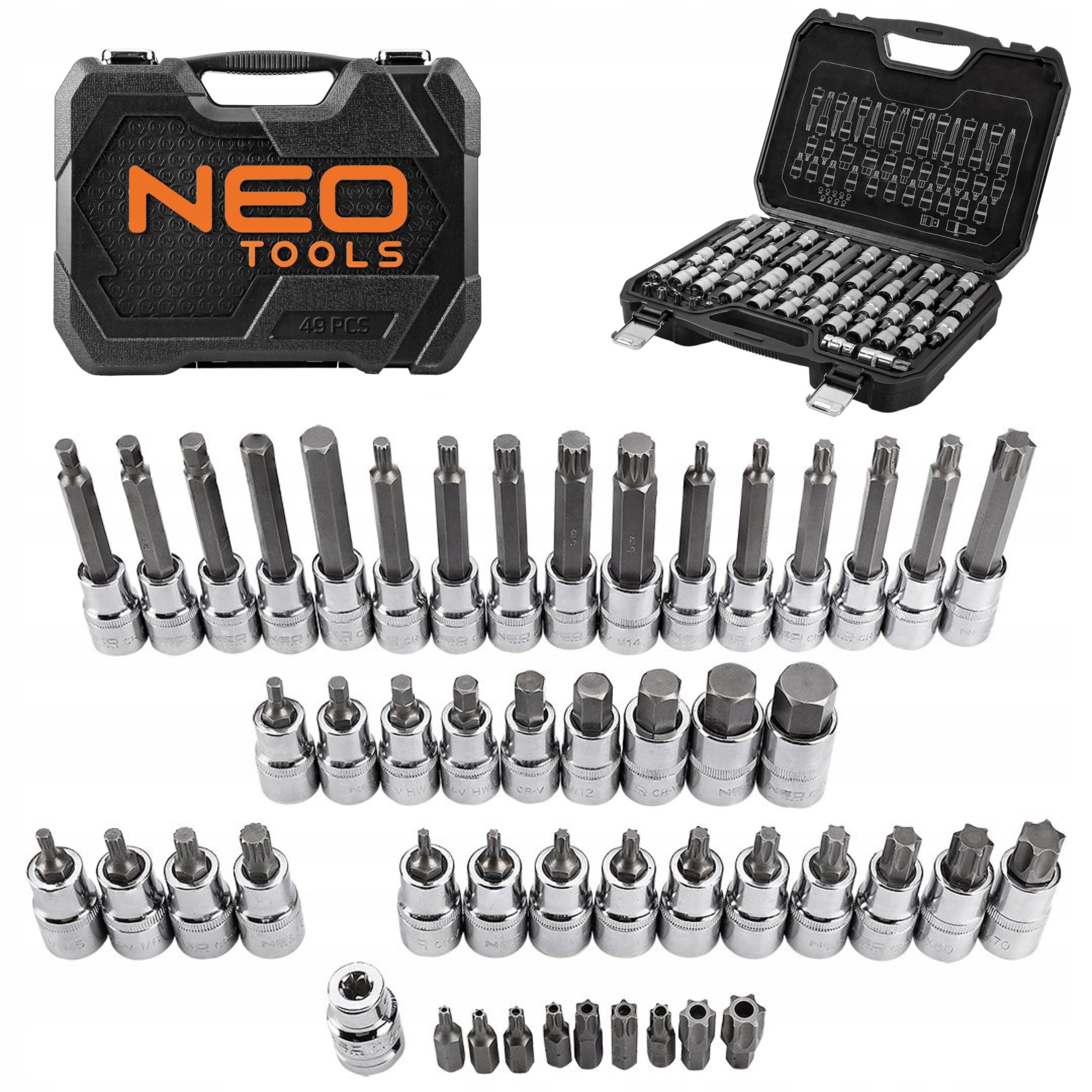 Sada Bitových Nástavcov Torx Hex 49 Kusov Neo 08-713