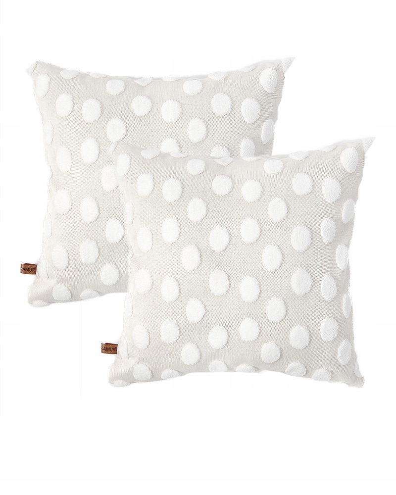 

Kremowe Poszewki dekoracyjne w grochy 2szt. 45x45