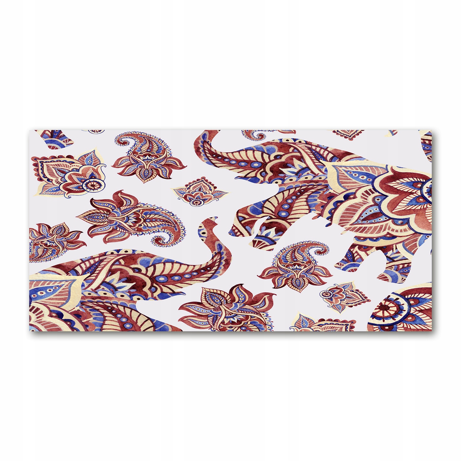 

Foto obraz szkło akryl Słonie ornamenty 120X60 cm