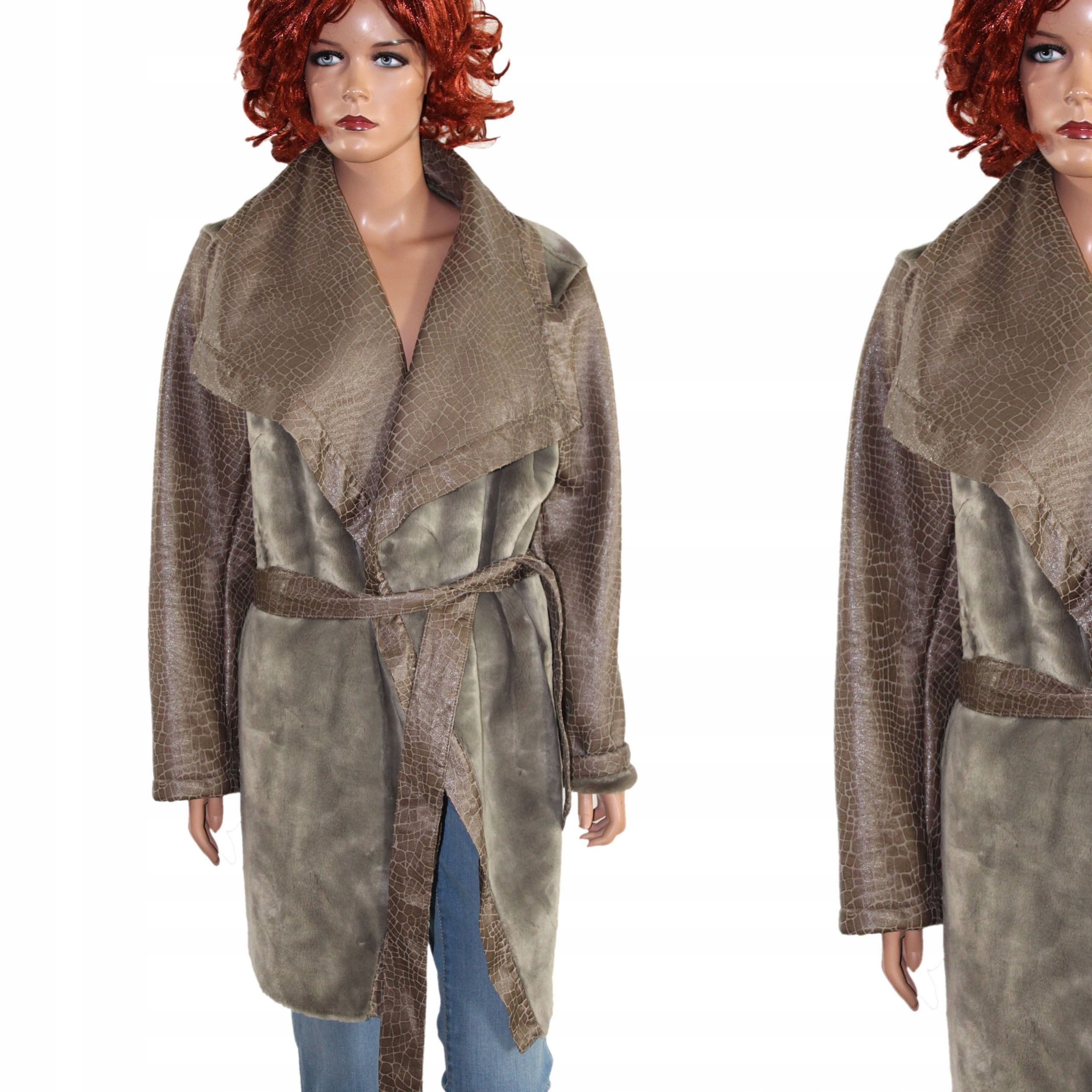 ab9 ALFREDO Cienki Kożuszek Kurtka Płaszcz 44 XXL