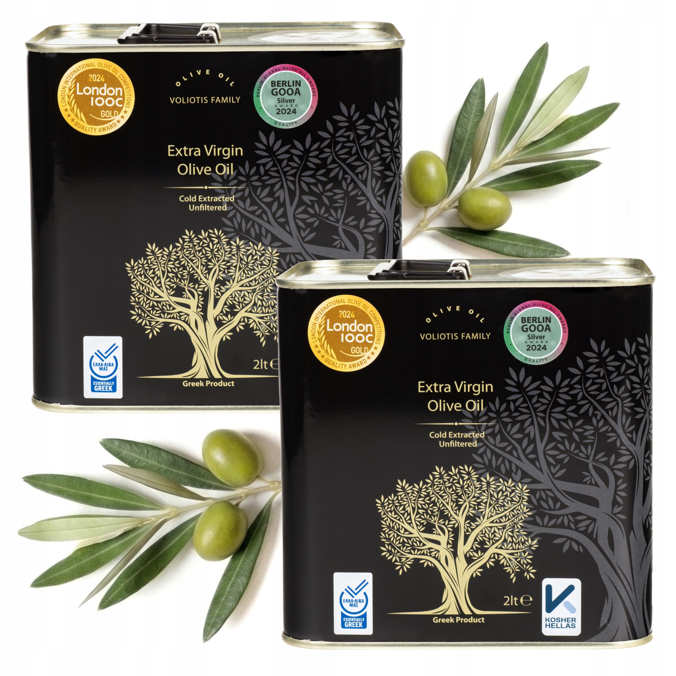 Levně Extra panenský olivový olej Grecka 2L Oceněná Nefiltrovaná Sada 2 ks